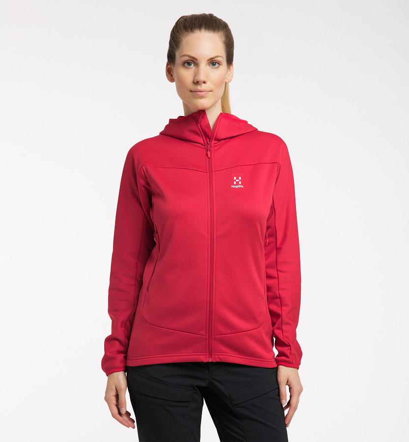 Haglöfs Womens Frost Mid Layer Red New Zealand 60714MKBA